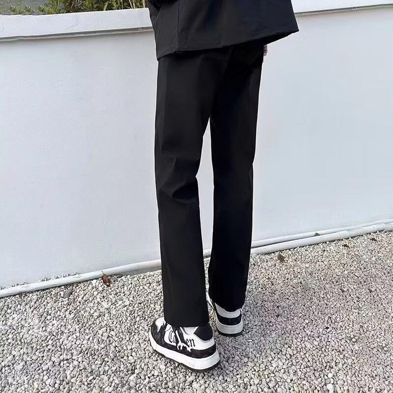 

New loose casual pants men s trend versatile pants summer thin pendant wide-leg trousers 5XL чёрный