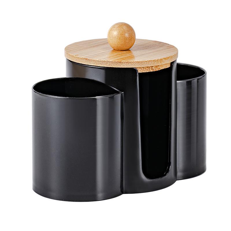 3-in-1 Makeup & Beauty Cotton Organizer Box for Cotton Pads, Swabs, Toothpicks, Dental Floss, Powder Puffs