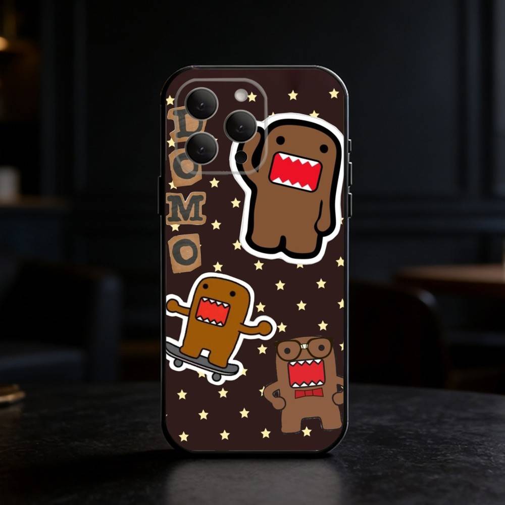 Cute Domo-kun Phone Case Phone Case Silicone Black Soft For IPhone 17,16,15,14,13,12,11,SE,Plus Pro Max