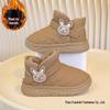 2025 New Style Children's Ankle Snow Boots: Warm, Furry, Soft Sole, Four Seasons, Outdoor Wear for Girls and Boys