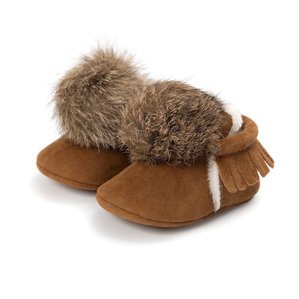 Winter Hairy Ball Baby Shoes Cute Baby Girls Shoes Super Warm Tassel Style Baby Girl Shoes Baby Boys Cotton Shoes