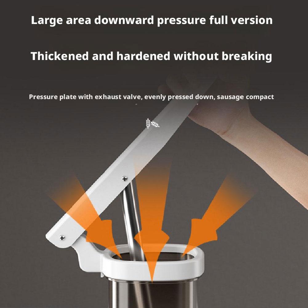 Homemade Sausage Maker with Stuffing Pipe Manual Fast Meat Stuffer Filling Machine Large Capacity Heavy Duty Kitchen Tools