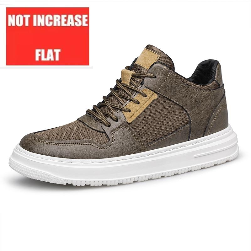 2025 Casual Sneakers Genuine Leather Height Increasing Skateboard Shoes For Men 6cm 8cm Invisible Elevator Taller Lifting Flats