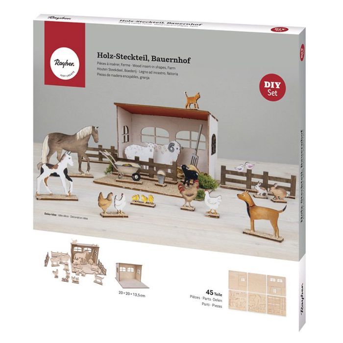 3D Decor Kit Farm FSC Wood 45 Pieces