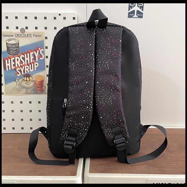 Trendy Starry Tie-Dye Polka Dot Student Backpack for Junior & High School