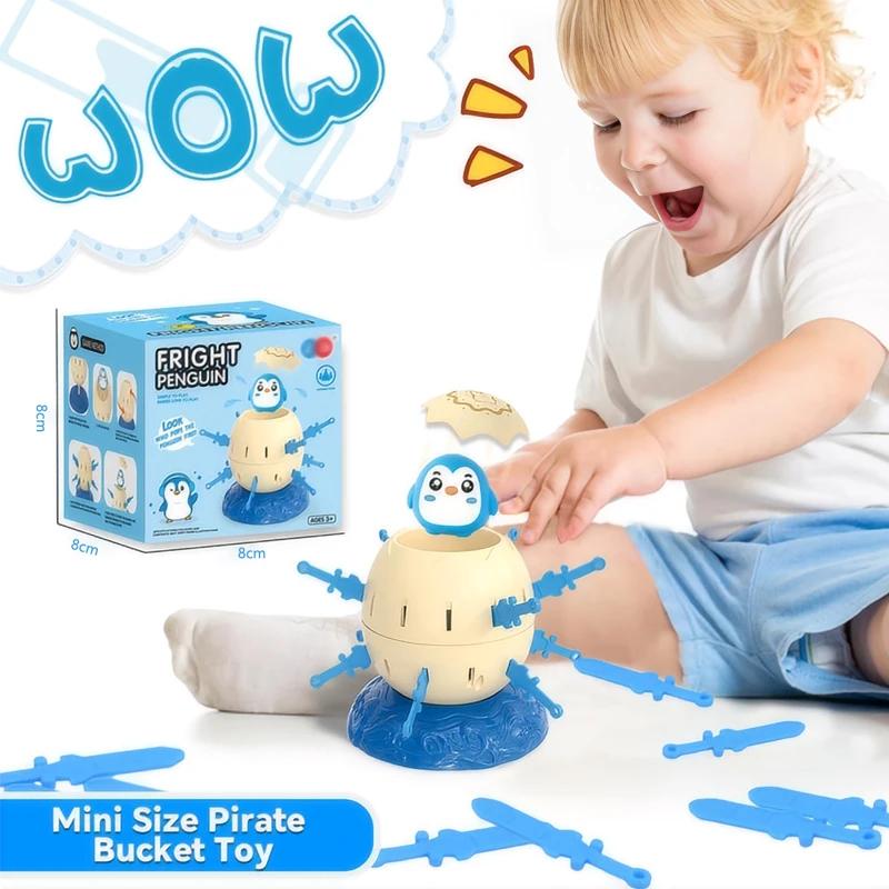 Mini Penguin Novelty Toys for Holiday Party Board Game Parent-child Interactive Toys Lucky Game Jumping Pirate Bucket Tricky Toy