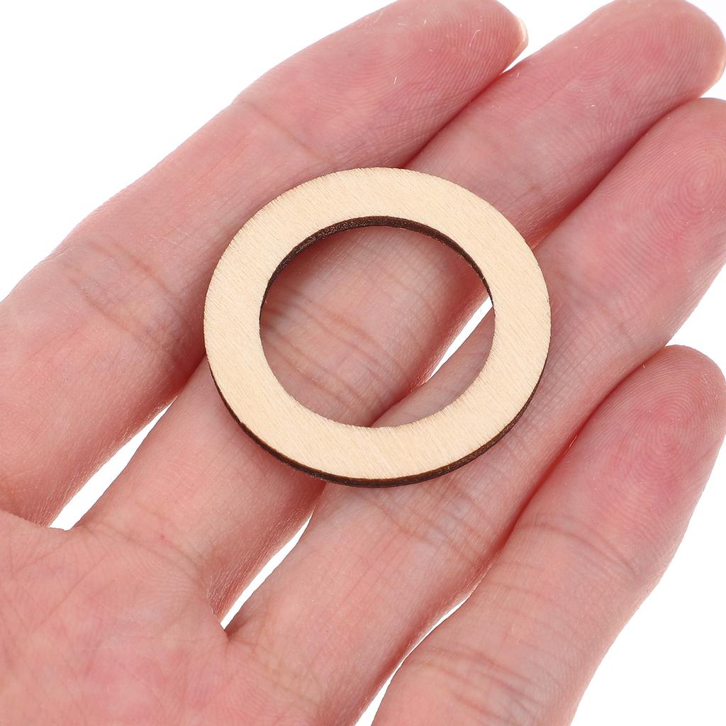 200Pcs Wooden Circle Embellishments Natural Color Round Shape for DIY Craft Party Wedding Christmas Scrapbooking Decor 3Cm
