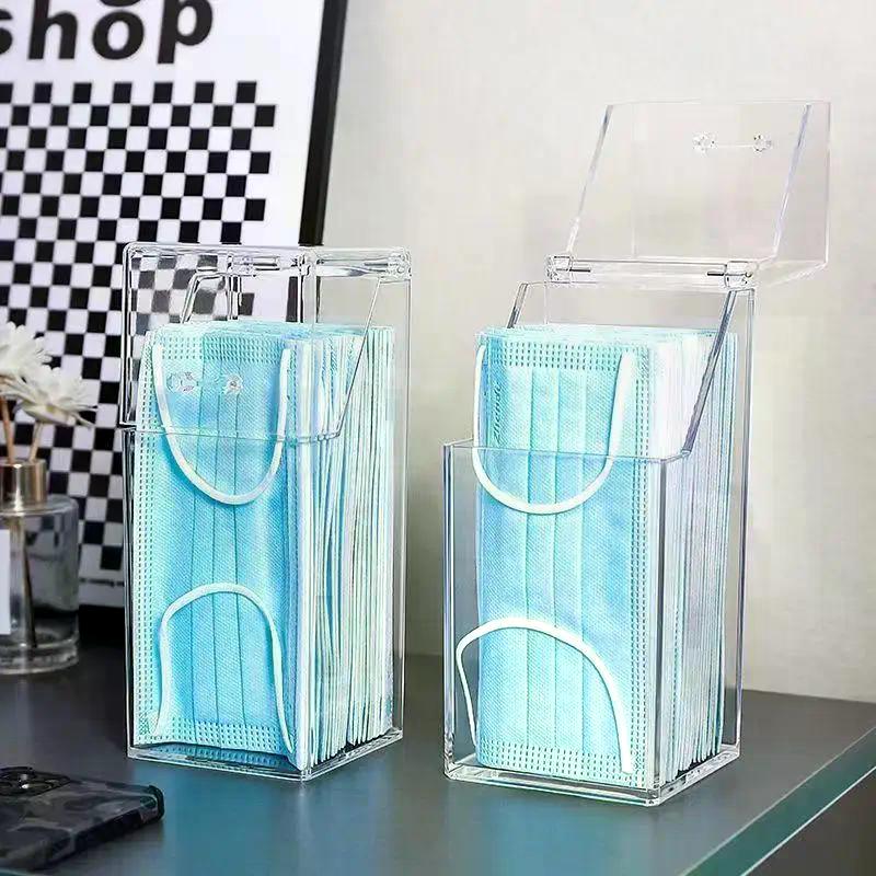1 Stück Transparente Masken-Aufbewahrungsbox mit Deckel, Staubdichte Maskenbox, Aufbewahrungsbox für Make-up-Pinsel