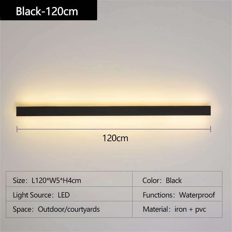 Outdoor Waterproof Wall Light LED Line Side Glow Light For Balcony Patio Door Side Hallway Garden Garage Lighting Fixtures