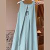 Backless halterneck suspender A-line long skirt sleeveless vest dress women's summer new casual midi length