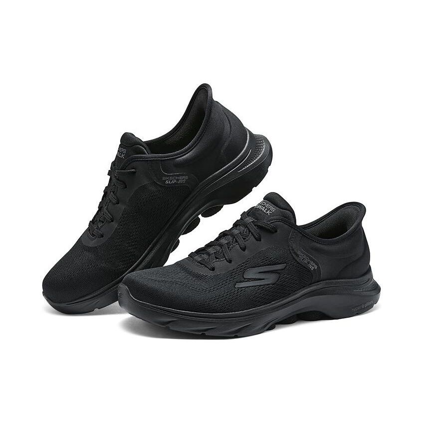 Skechers Go Walk 7 Slip-Ins Mesh Round Toe Lace-Up Comfortable Fashion Low-Top Casual Shoes Men sneakers Black 216550-BBK