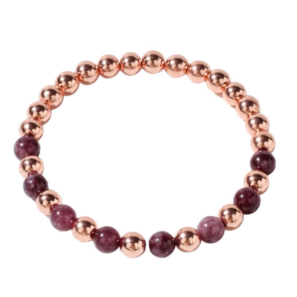 Neues Nischenarmband, Schmuck, Design mit natürlichem Kristallarmband, goldener Granat, Naturarmband, Kupferperlen.