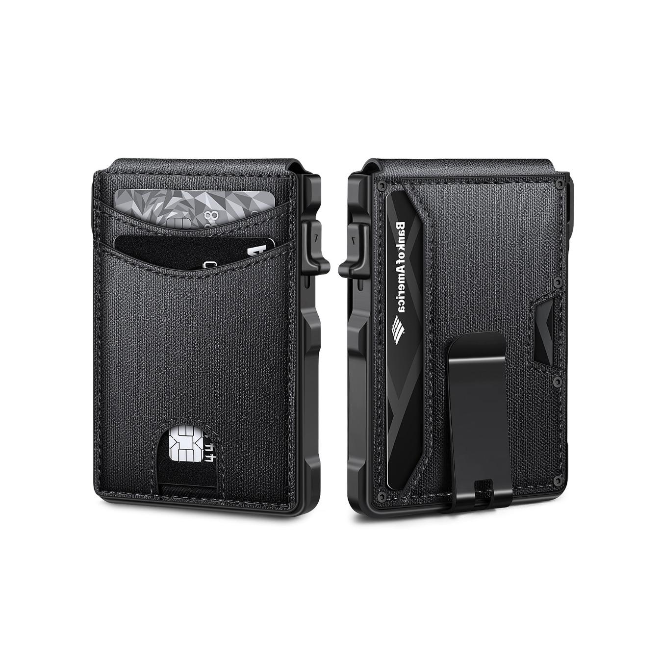 

Men s tactical metal bifold wallet with anti-theft features for a minimalist lifestyle