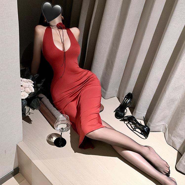 Deep Hip Dress Sex Lingerie Sexy No-Take Pajama Suit Spice Girls