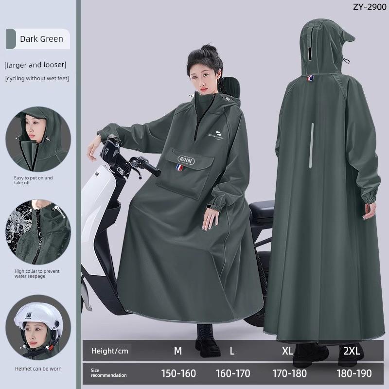 Impermeabile per Scooter Elettrico, Stile Adulto Donna, Impermeabile Lungo a Copertura Totale per Persona Singola, Antitempesta, Nuovo Modello 2026, Specializzato per il Ciclismo