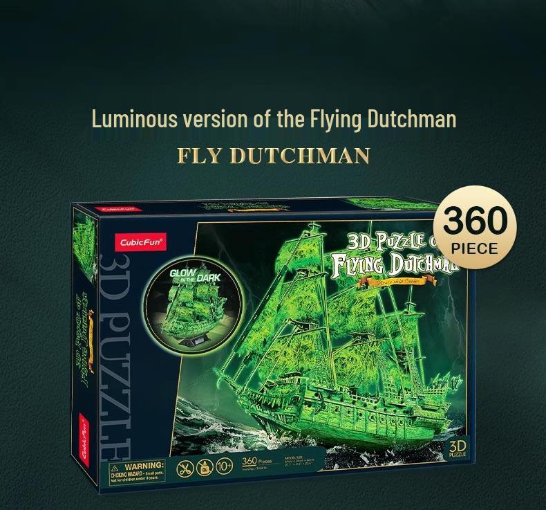 Kostka Rubika 3D Puzzle Statek Piracki: Model Latającego Holendra dla dorosłych o wysokim stopniu trudności do samodzielnego montażu