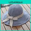 Beach Wide Brim Hat With Sun Shield And Bow Decoration For Women Outdoor Use