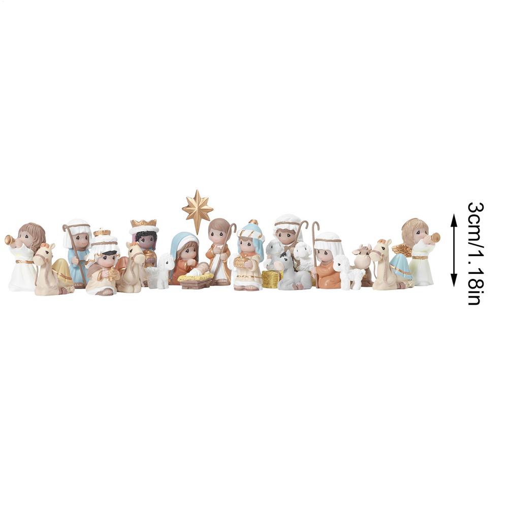 

Nativity Scene Set Classic Religious Resin Collectible Christmas Nativity Scene Ministures for Porch Dining Windowsill