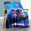 Pair Owls Personalized Text Blanket Lightweight Customizable Blanket Comfortable Throw For Home Decor Bedding Office Chair Bed Ideal for All Seasons