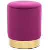 Purple and Gold Stool Velvet 28 X 36 Cm