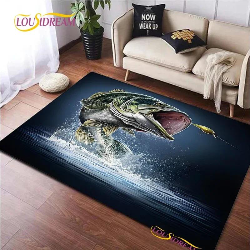 Fishing Enthusiast Carpet for Living Room Sofa Table Bedroom Rugs Home decor Kitchen washroom Indoor Outdoor Non-slip floor Mats