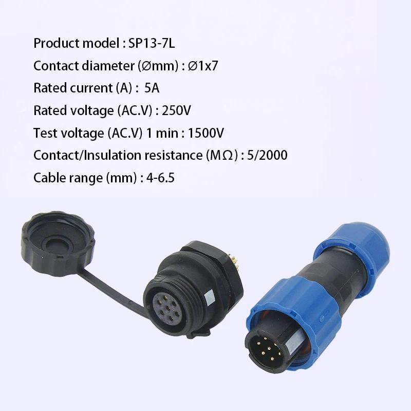 SP13 IP68 wasserdichter Stecker Stecker & Buchse 1/2/3/4/5/6/7/9 Pin Panelmontage Kabelstecker Luftfahrtstecker