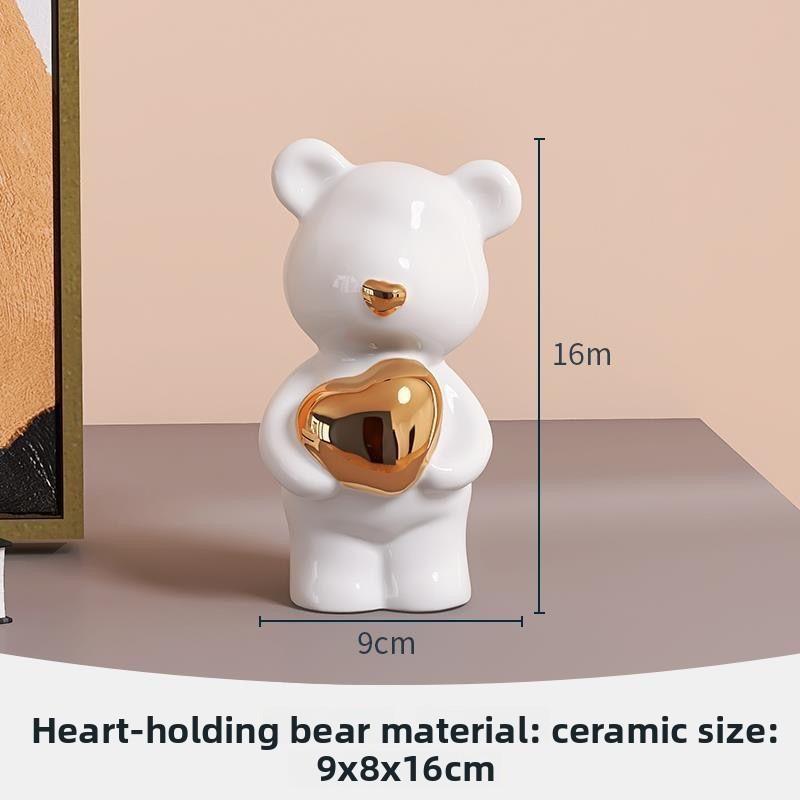 Cute Bear Home Key Storage Rack, Shelf Ornament, Light Luxury Entrance Decoration, Wine Cabinet Decoration Ins Style