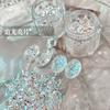 1/2jars Flasy Ultra-thin Hexagon Nail Glitter Flakes Chunky Silver Iridescent 3D Bubble Nail Sequins Gel Polish Paillette Decora