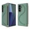 Plain Faux Leather Full Coverage Z Fold 7 Phone Case with Anti-Spy Glass Film, A Pen Stylus for Samsung Z Fold 7 Fold 6