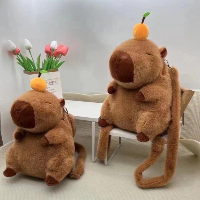 Capybara Plush Backpack - Korean Style Double Shoulder Bag