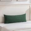 Practical Long Backrest Pillow Cover 53.9 X 20.1 In Ribbed Fabric Reversible Pillowcase for Sofa Bed Rest Area