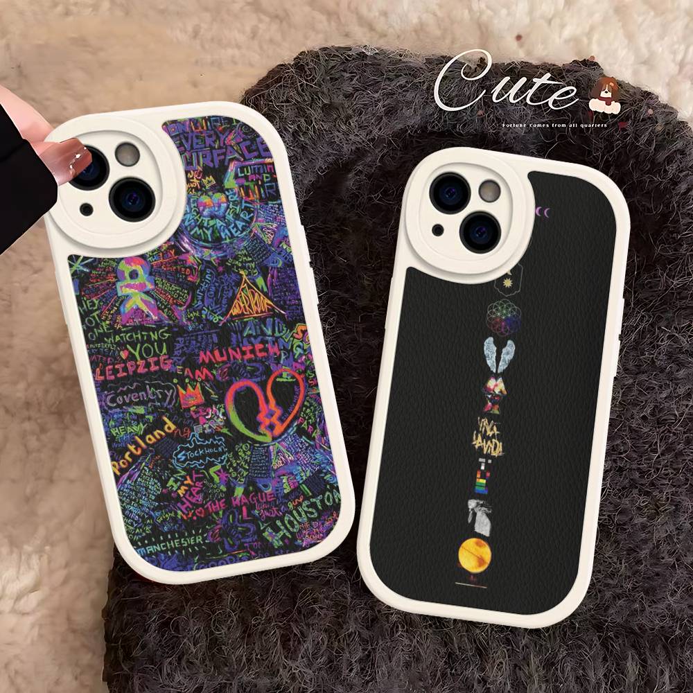 Moon Music Coldplay Band Phone Case For IPhone 16 15 14 13 12 11 Pro Max Plus Leather Shockproof Cover