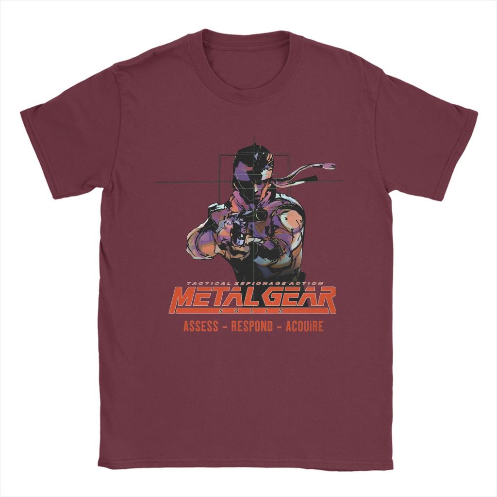 Vintage Metal Gear Japan Videospiel T-Shirt Herren Rundhals Baumwolle T-Shirts Kurzarm T-Shirt Sommer Oberteile