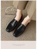 Chunky Heel Women's Mid-Heel Loafers 2025: Stylish British-Style Retro Leather Shoes for Spring & Autumn
