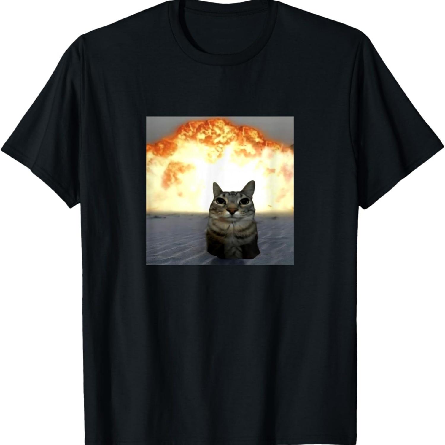 Goofy Cat Explosion T-Shirt S