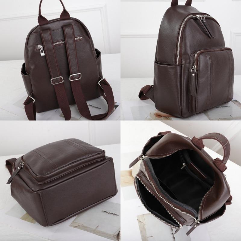 Backpack Head Layer Vegetable Tanned Cowhide Casual Backpack Lightweight Travel Bag Large Capacity School Bag