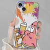 Graffiti SpongeBob SquarePants for Apple 15PROMAX mobile phone case iPhone14 couple 13 cartoon 12 soft case 11