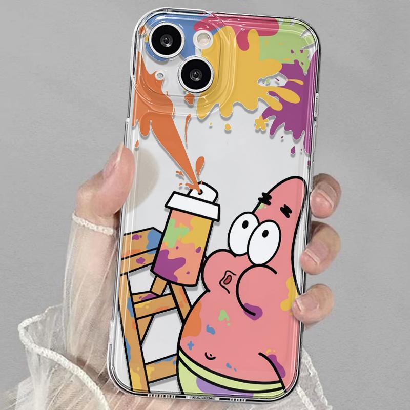 Graffiti SpongeBob SquarePants for Apple 15PROMAX mobile phone case iPhone14 couple 13 cartoon 12 soft case 11