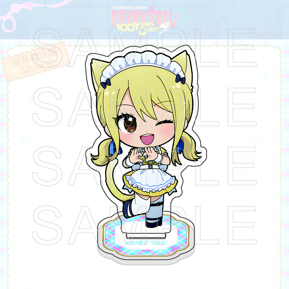 

Fairy Tail 100 Years Quest Acrylic Stand, & Keychain Cat Ears Maid Butler Figure, Nekomimi Anime Desktop Decor, Kawaii Plate New 10 cm