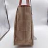 POLO RALPH LAUREN Checkered Tote Bag PVC Leather Beige Brown Used Japan