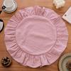 Simple Solid Color Ruffled Placemats Round Cotton Cloth Napkins Afternoon Tea Placemat for Wedding Decoration Table Decor