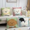 Cute Cartoon Art Oil Scribbled Puppy Dog Cushion Cover For Pillow Printing Sofa Decoration Home Car Room Office NordicSimplicity
