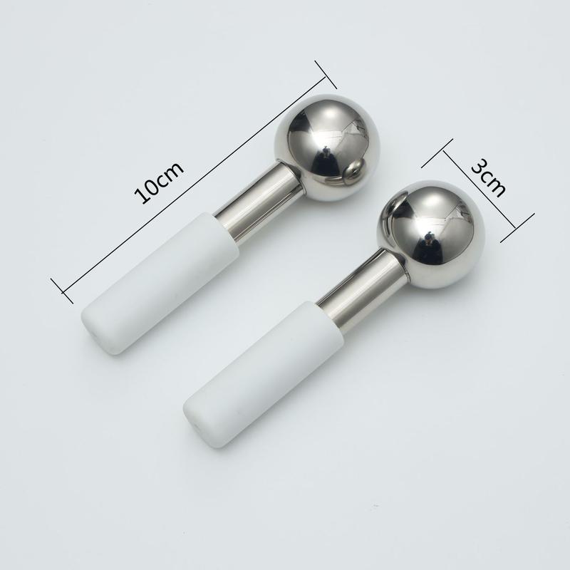 Mini 2pcs Ice Globes Stainless Steel Cryo Sticks for Face Eye Facial Cold Roller Cooling Globe for Puffiness Wrinkle Dark Circle