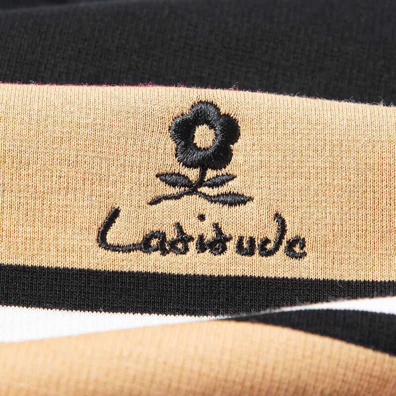 MONTAGUT Men's Striped Long Sleeve Polo T-shirt