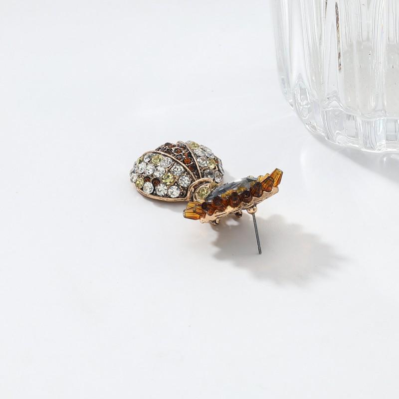Boho Vintage Insect Stud Earrings With Full Rhinestone Floral Design Women 2025
