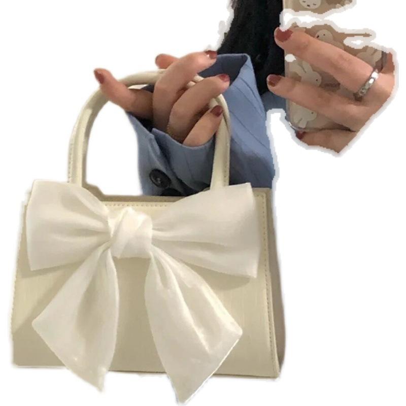 Bow Commuter Handbag 2026 New Fashionable High-texture Small Square Bag Sweet Girl Shoulder Oblique Span Bag