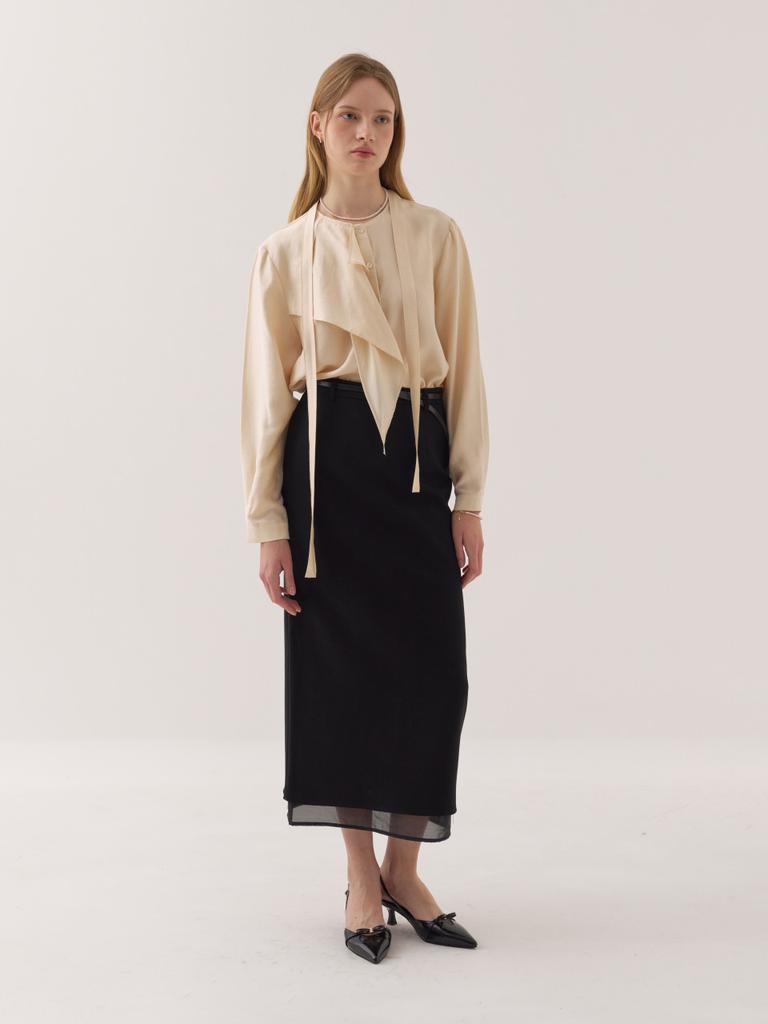 EL Ana See-Through Matching Midi Skirt (2 Colors)