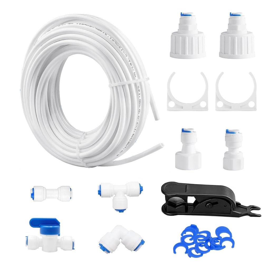 Convenient 15m Water Kit Tap Connector External Water Filter Holder Inline Shut Off Valve Plastic Material for Fridges
