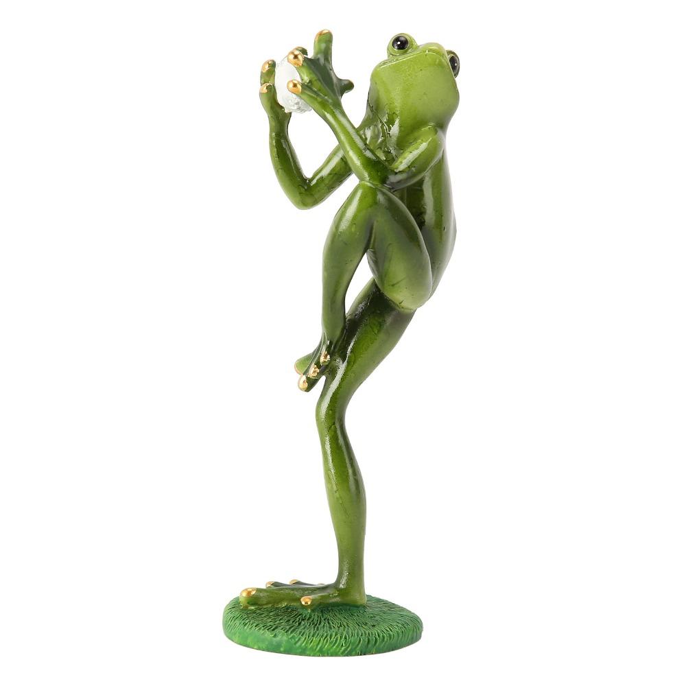 Resin Resin Motion Style Outdoor Decorative Sculpture Toad Green Weather Adaptive Exterior Resin Statue Decorative Sculpture