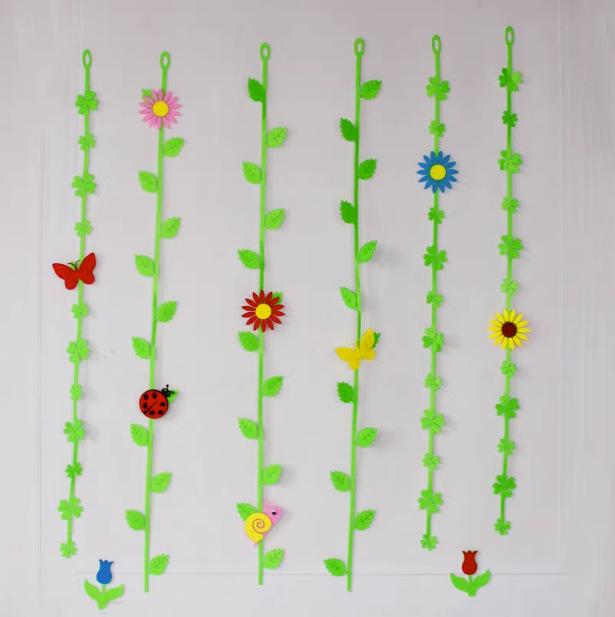 Kindergarten Classroom Non-woven Animals & Flowers Window Decoration for Children's Day